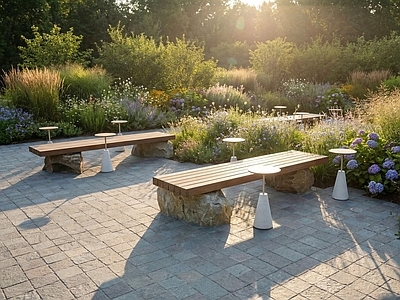 现代自然主义景观景观座椅