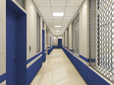 现代简约走廊 走廊 特殊走廊 派出所走廊