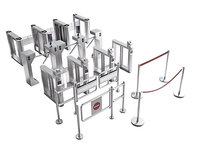 极简主义安全设施 现代闸机  门禁机  感应门 安全设备