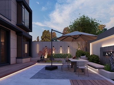 现代简约别墅庭院