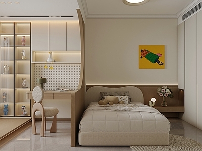 奶油风通用儿童房