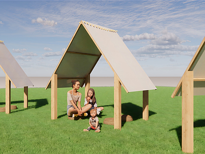 原木风遮阳设施