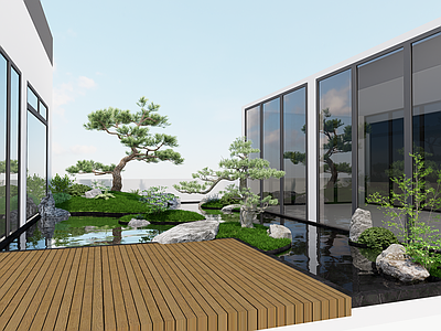 新中式景观屋顶花园