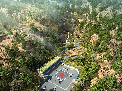 新中式文旅项目景观 延安民俗村 民俗建筑