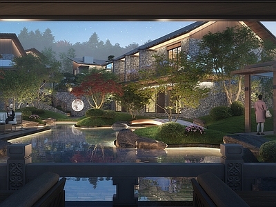 新中式别墅庭院