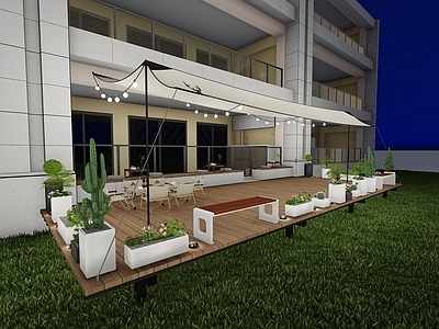 现代简约屋顶花园