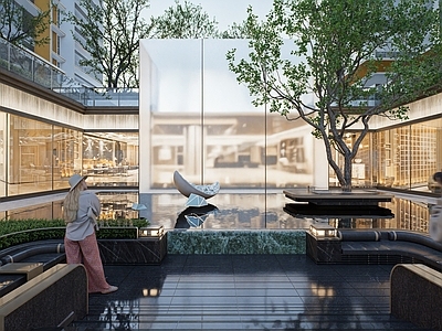 现代简约小区景观