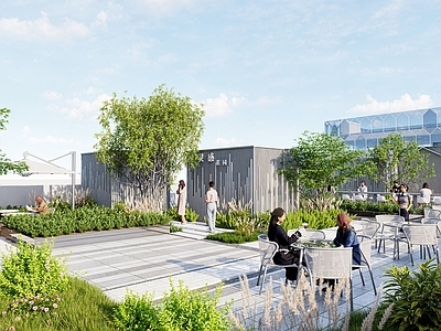 现代简约屋顶花园