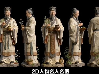新中式男人 李时珍名人名医 2D名人名医人物