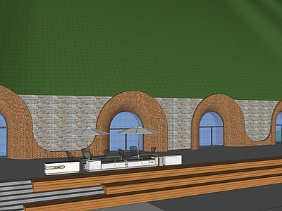 新中式（窑洞现代转译）风格建筑 窑洞 西北窑洞景观 山体窑洞