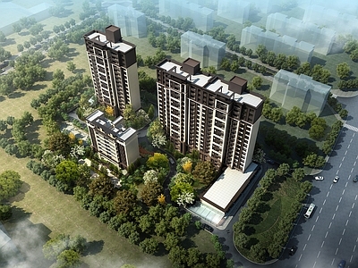 新中式小高层住宅楼