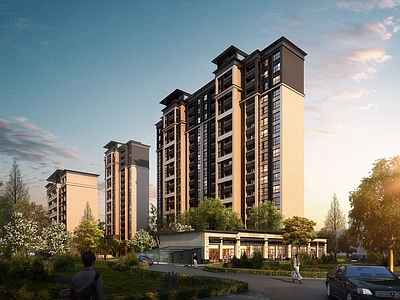 新中式小高层住宅楼