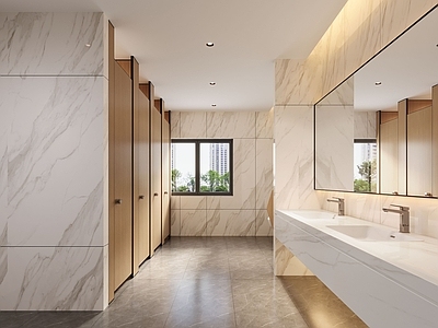 现代简约公共卫生间