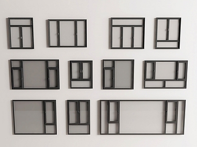 现代窗户组合 现代窗 窗户 窗 平开窗 落地窗