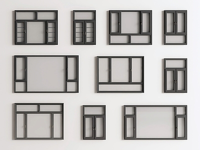 现代窗户组合 窗户 窗 窗子 平开窗 玻璃窗