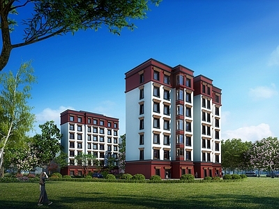 藏式现代风格小高层住宅楼