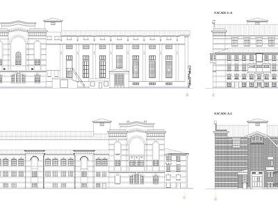 现代办公楼建筑 办公楼立面 施工图