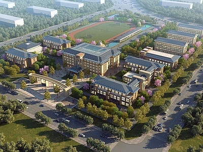 新中式学校外观