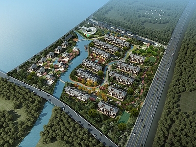 新中式鸟瞰规划