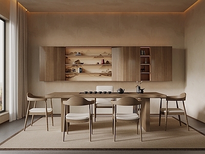 新中式茶室 茶室c 茶台 茶桌椅 茶叶柜