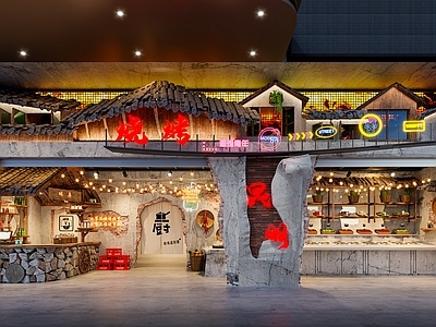 复古工业风烧烤烤肉店