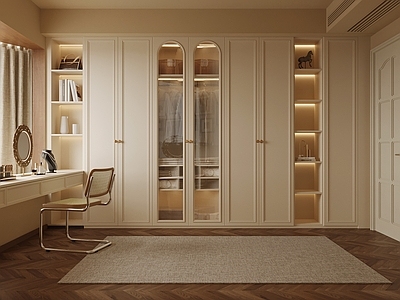 奶油风衣帽间 衣帽间 衣柜