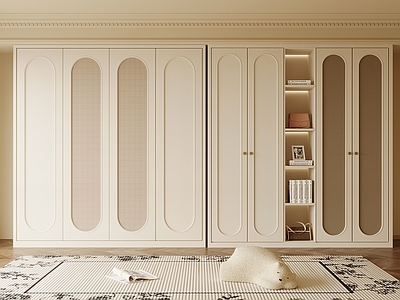 奶油风衣帽间 衣柜