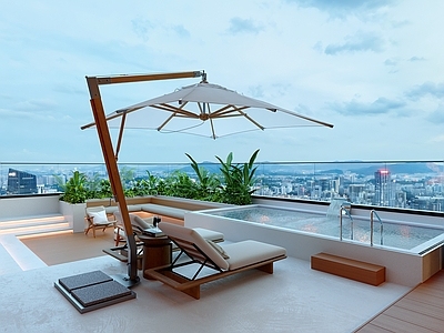 现代简约屋顶花园