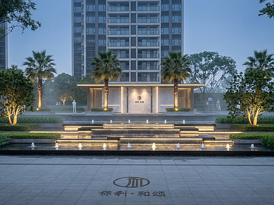 现代简约小区景观