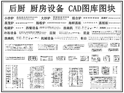 现代后厨 厨房 厨房设施 厨具 后厨设备 餐饮厨房 施工图