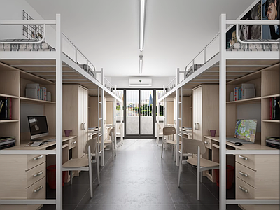 现代简约学生宿舍