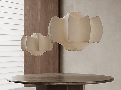 奶油风吊灯 侘寂风吊灯 中古风吊灯 单头 纸质吊灯 布艺吊灯