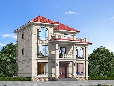 欧式别墅外观 欧式自建房 自建房别墅