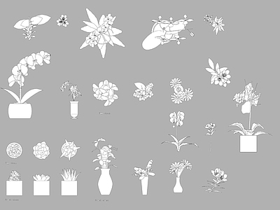现代综合植物图库 综合植物 施工图