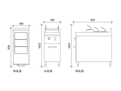 现代厨房设施 煮面炉 面食灶 汤面炉 煮面灶 商用面炉 施工图