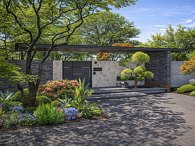 新中式景观入口大门