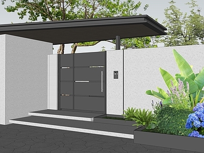 现代极简入口大门