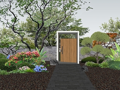 新中式景观入口大门