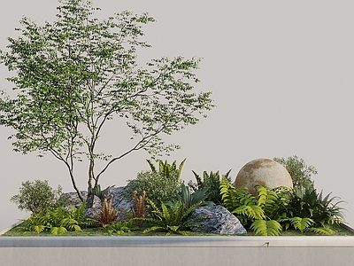 新中式景观室内景观 现代植物景观造景 景观小品 庭院景观 景观树 植物堆
