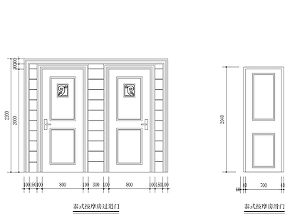 现代门 门立面 施工图