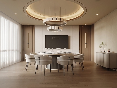 奶油风包厢 包厢 包间 餐桌椅