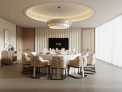 新中式包厢 包厢 包间 餐桌椅