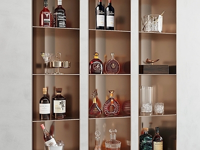 现代轻奢酒柜 酒水 酒瓶