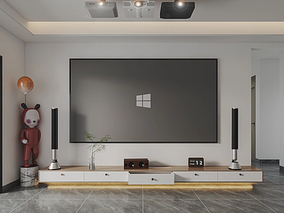 现代简约显示屏 激光投影 激光电视