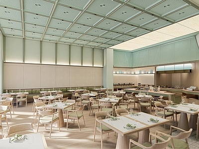 现代简约酒店餐厅 酒店餐厅 酒店早餐厅 自助餐厅