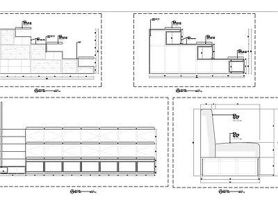 现代楼梯节点 梯级坐凳节点大样 施工图