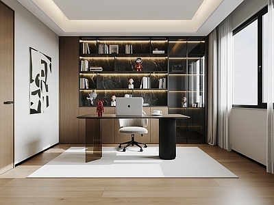 现代简约书房 现代轻奢客餐厅