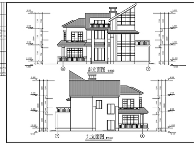 现代别墅建筑 乡下别墅方案 小别墅 二层别墅 农村别墅 独栋别墅 施工图