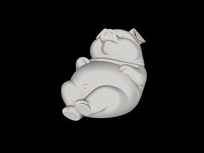 极简家禽动物 猪动物雕塑