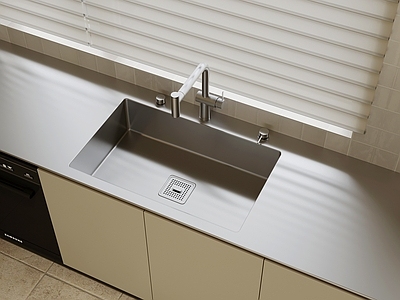现代简约浴室柜 不锈钢一体水槽 厨房台面水槽